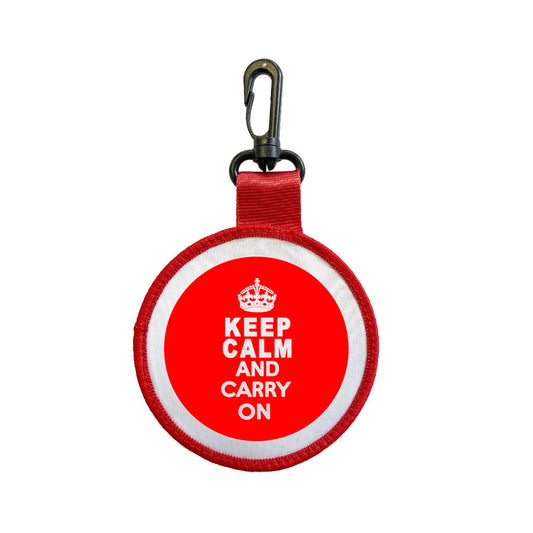 Keep Calm and Carry on Tag Pull Bag Key Ring Keyring Royal Crown