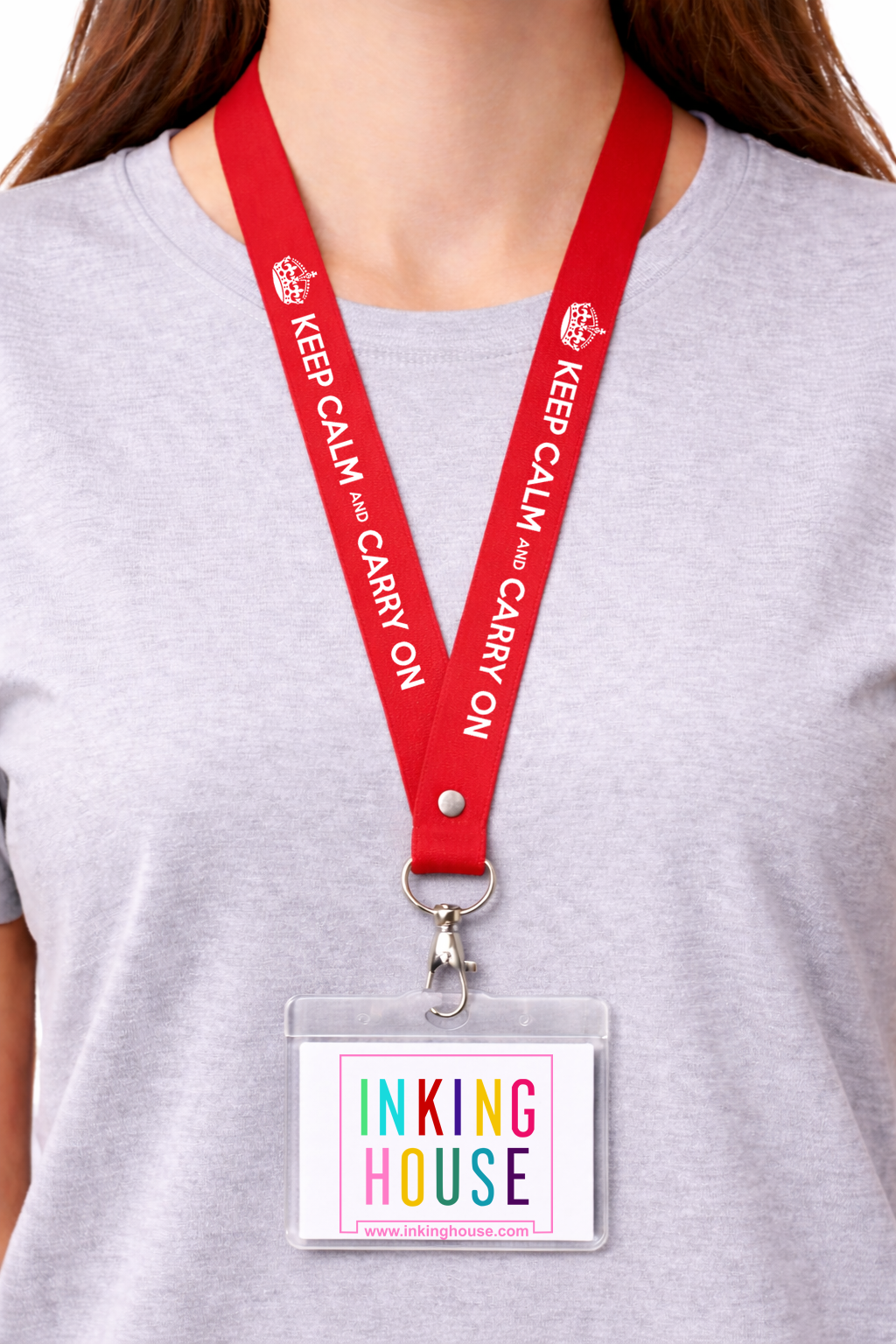 Keep Calm and Carry On printed Lanyard neck strap, ID HOLDER Safety Breakaway Clip UK Stock
