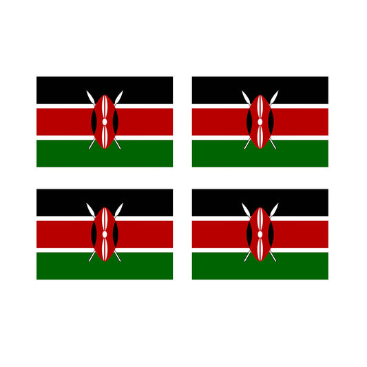 Set of 4 x Kenya Flag Temporary Tattoo Waterproof Kenyan Flag