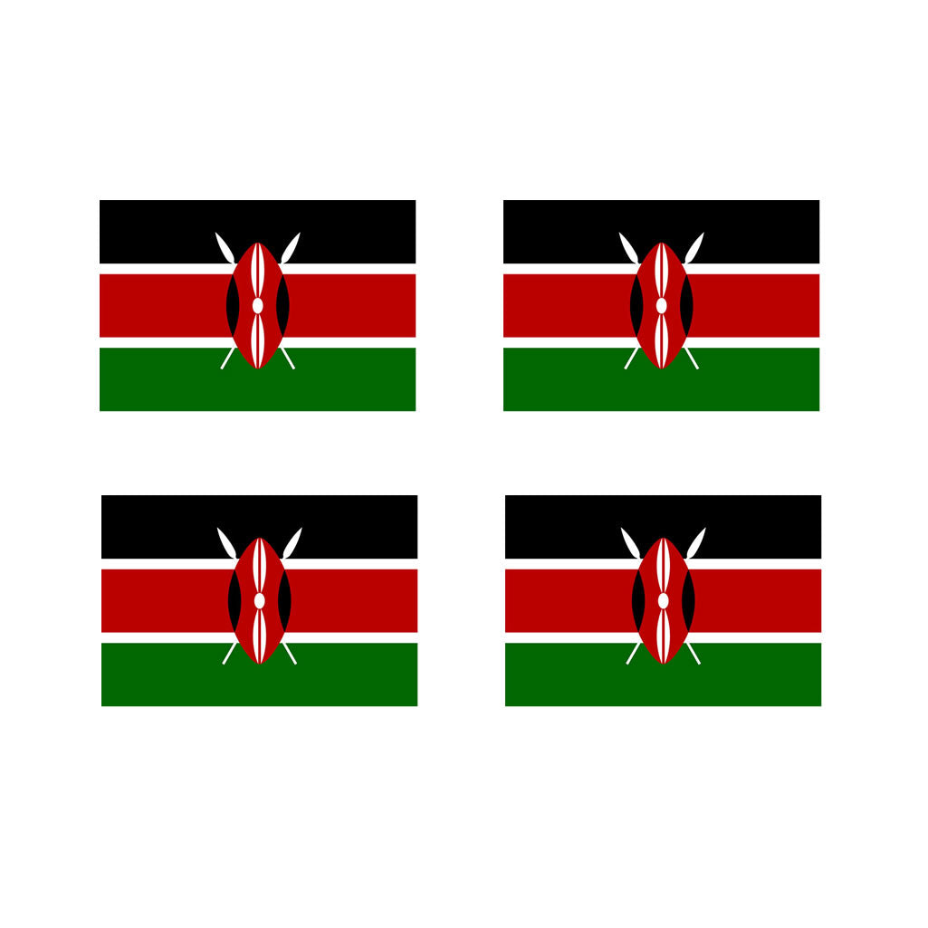 Set of 4 Kenya Flag Iron on Transfers