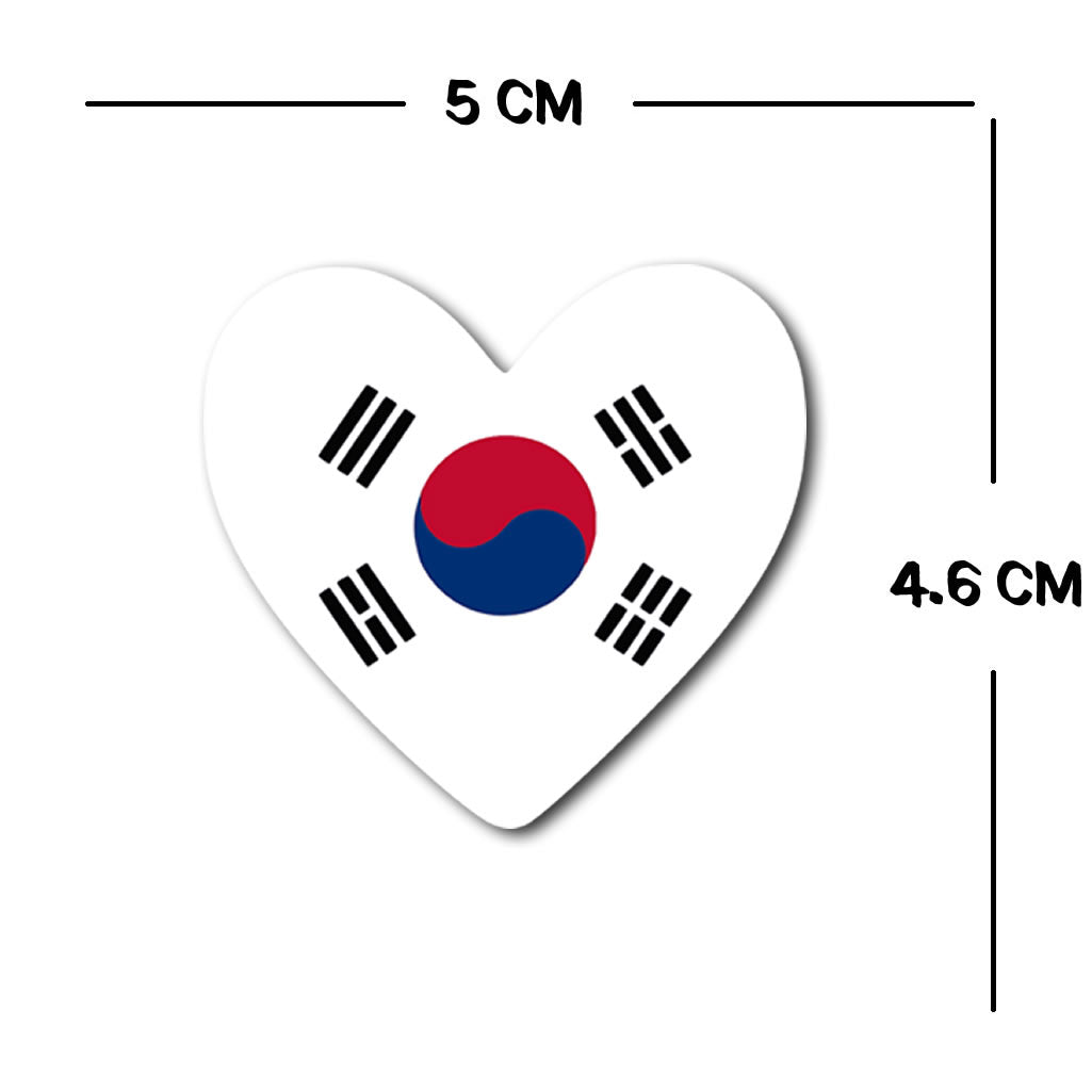 2 x  Korea Flag Heart Temporary Tattoo Korean Team support