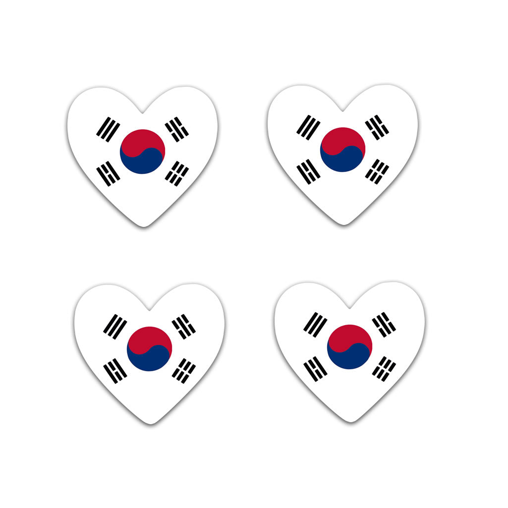 4 X Korea flag Heart Iron on transfer