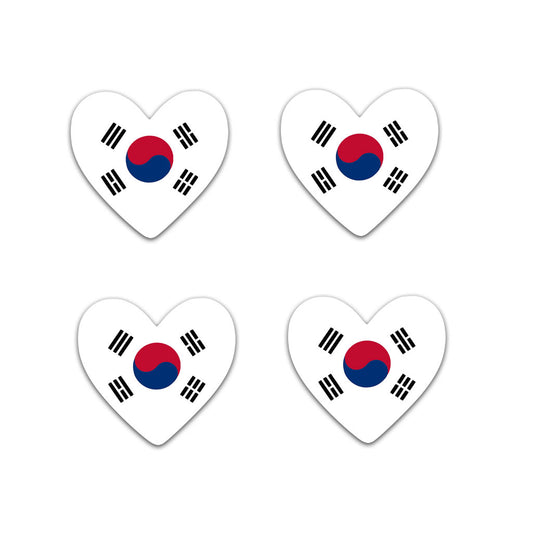 4 X Korea flag Heart Iron on transfer
