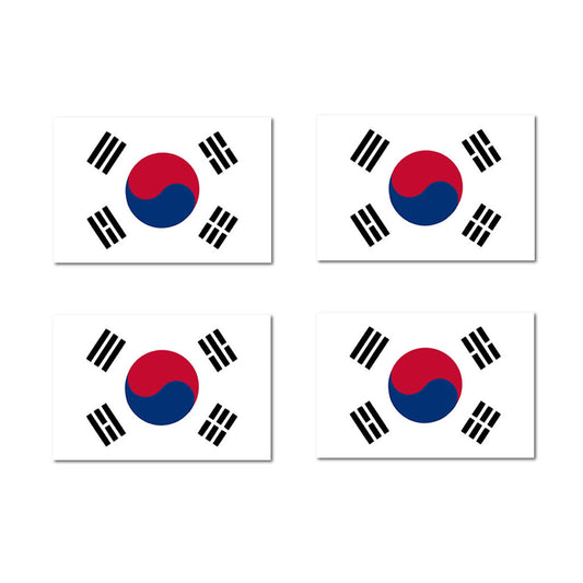 Set of 4 Korea Flag Iron on Screen Print Transfers