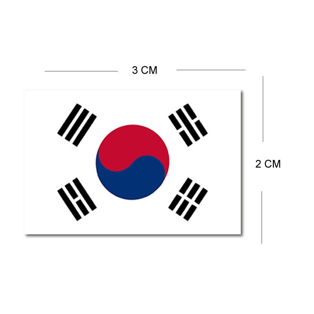 Set of 4 Korea Flag Iron on Screen Print Transfers