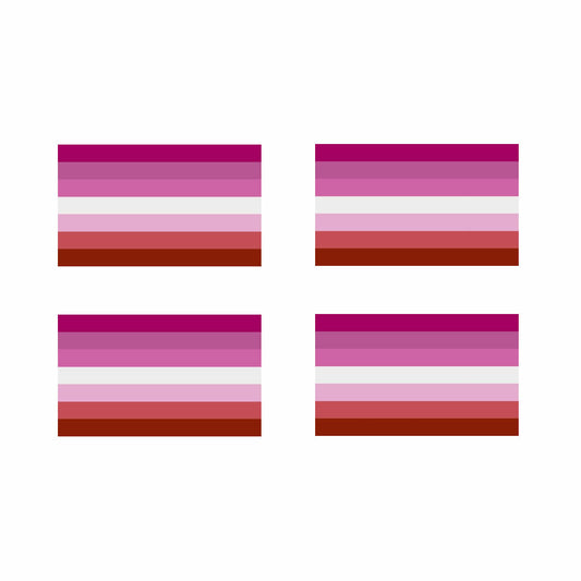 Set of 4 Lesbian Flag Iron on Screen Print Transfers for Fabrics lgbt pride Flag