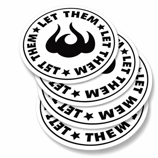 Let them Waterproof Matte vinyl Sticker Pack (4 pcs) Stoic symbol