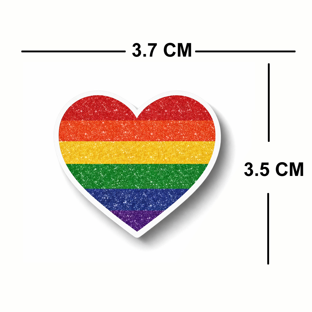 4 PACK LGBT Rainbow Flag heart waterproof Matte vinyl sticker paper LGBTQ Pride