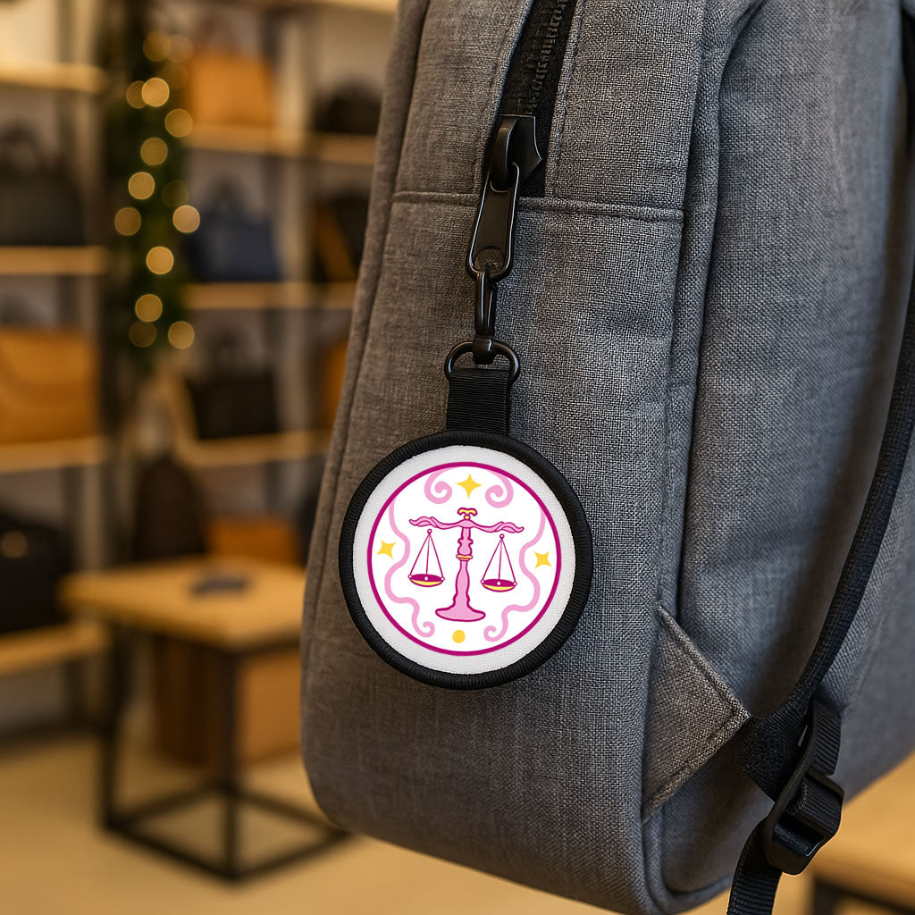 Zodiac Star Sign Circle Bag Tag Keyring – Astrology Key Ring Zipper Pull Charm