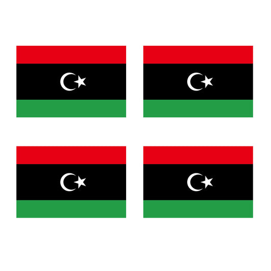 Set of 4 Libya Flag Iron on Transfers