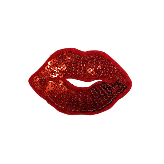 Lips Sequin Patch Iron on or Sew on Love lip Kiss mark Valentines day