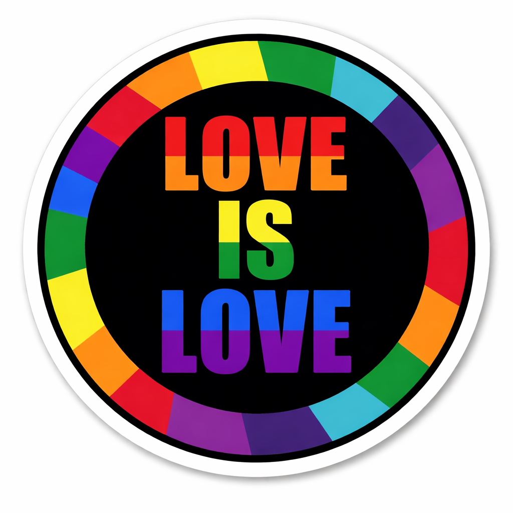 4 PACK Love is love waterproof Matte vinyl sticker paper LGBTQ rainbow gay pride