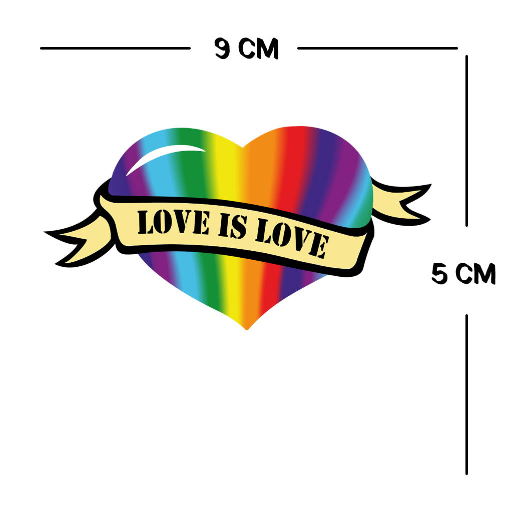 LOVE IS LOVE Rainbow Heart Iron on Transfer for fabric LGBTQ gay pride month