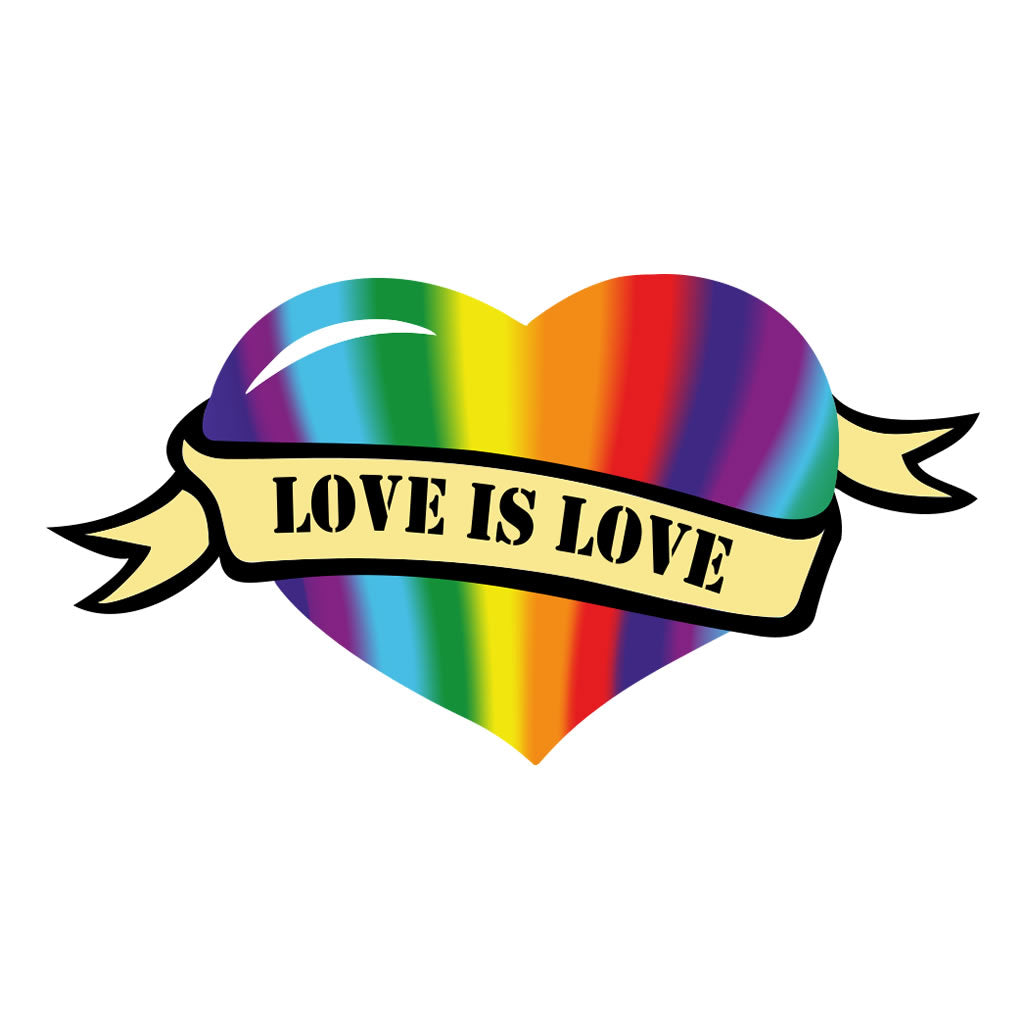 LOVE IS LOVE Rainbow Heart Iron on Transfer for fabric LGBTQ gay pride month