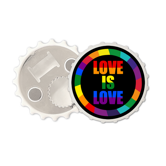 Love is love Magnetic bottle cap opener fridge magnet lgbt rainbow Gay pride