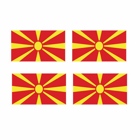 Set of 4 MACEDONIA Flag Iron on Screen Print Transfers for Fabrics MACEDONIAN