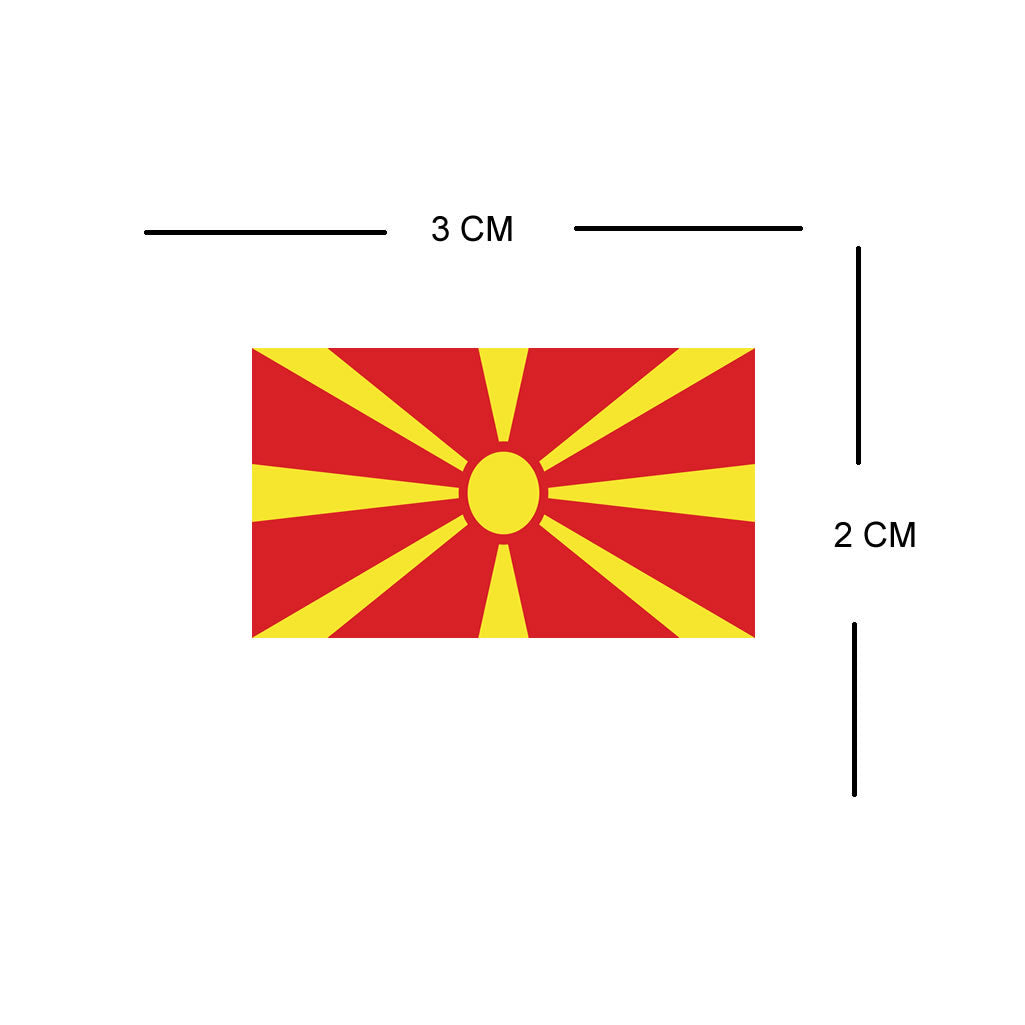 Set of 4 MACEDONIA Flag Iron on Screen Print Transfers for Fabrics MACEDONIAN