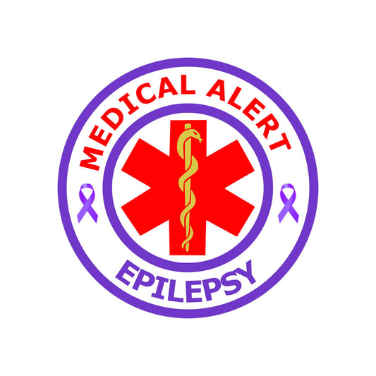 Medical Alert Epilepsy  Iron on Transfer for fabrics awareness purple ribbon