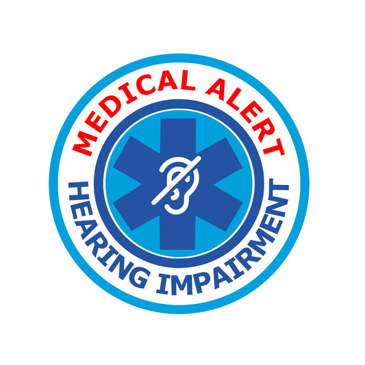 Medical Alert Hearing impairment  Iron on Transfer for fabrics awareness