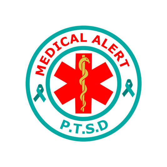 Medical Alert PTSD Iron on Transfer for fabrics awareness green ribbon