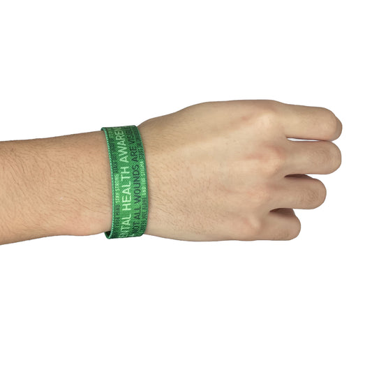 Mental Health awareness elastic Wrist band ribbon wristband survivor fighter