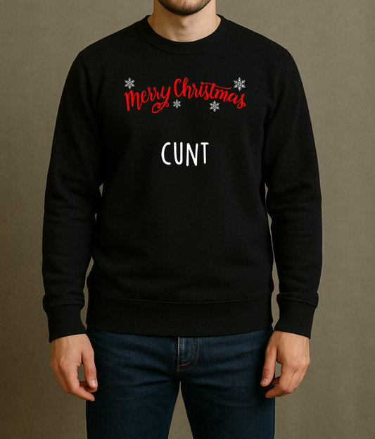 Merry Christmas CUNT crew neck sweatshirt unisex sweater pullover Funny Christmas Jumper