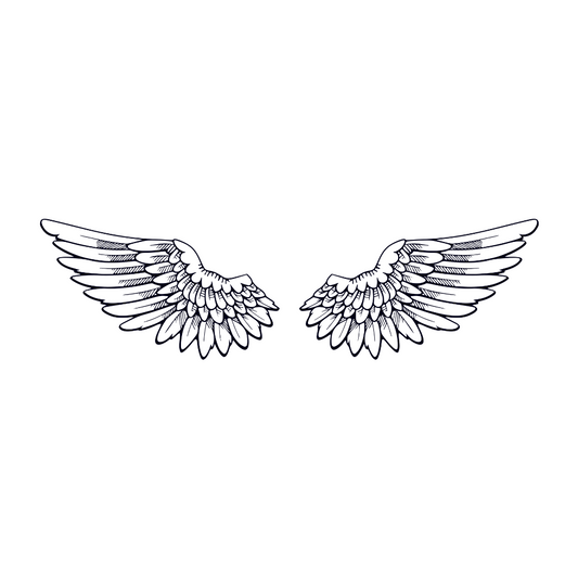 2 x mini Wings Semi Permanent Tattoo Waterproof Lasts 1 - 2 weeks angle wing