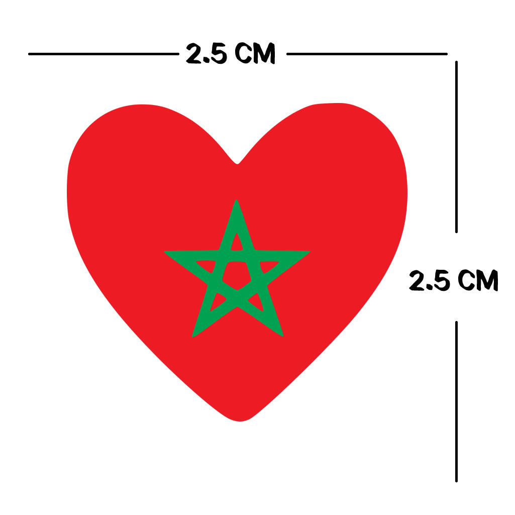 4 X Morocco flag Heart Iron on transfer