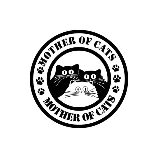 Mother of cats Iron on DIY Screen Print Transfer patch for fabric cat lover paws