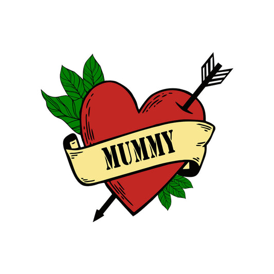 Mummy Heart arrow TEMPORARY TATTOO lasts a week mother's day mum mom mommy