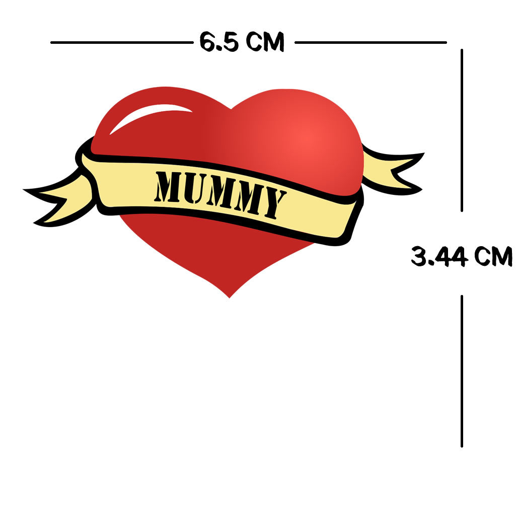 Mummy Heart TEMPORARY TATTOO lasts a week mother's day mum mom mommy