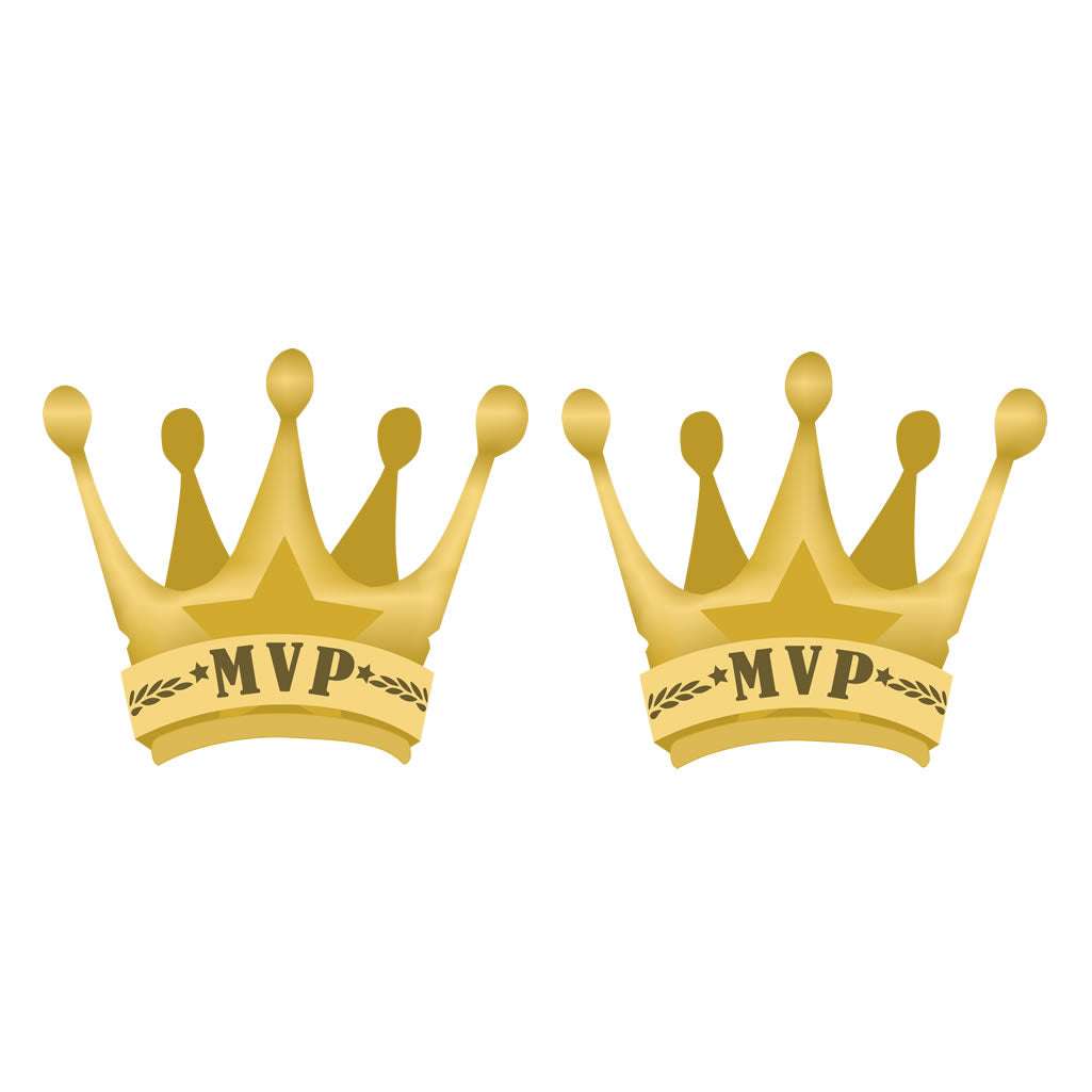 Set of 2 x MVP Iron on Transfer for Fabrics Best player Most valuable player