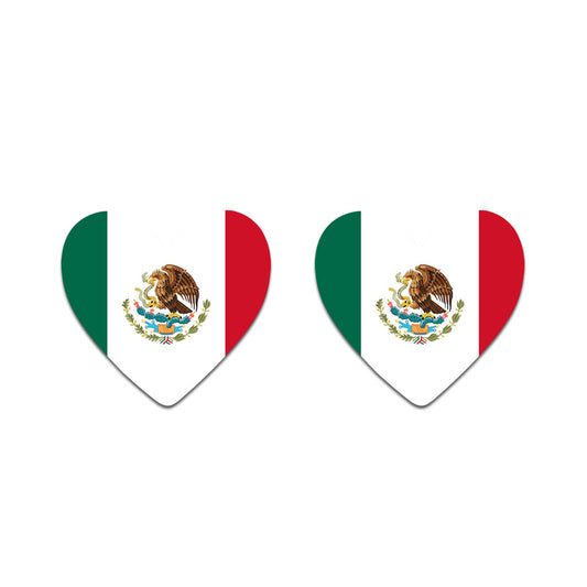 2 x  Mexico Heart Flag Temporary Tattoo Mexican Team  Flag