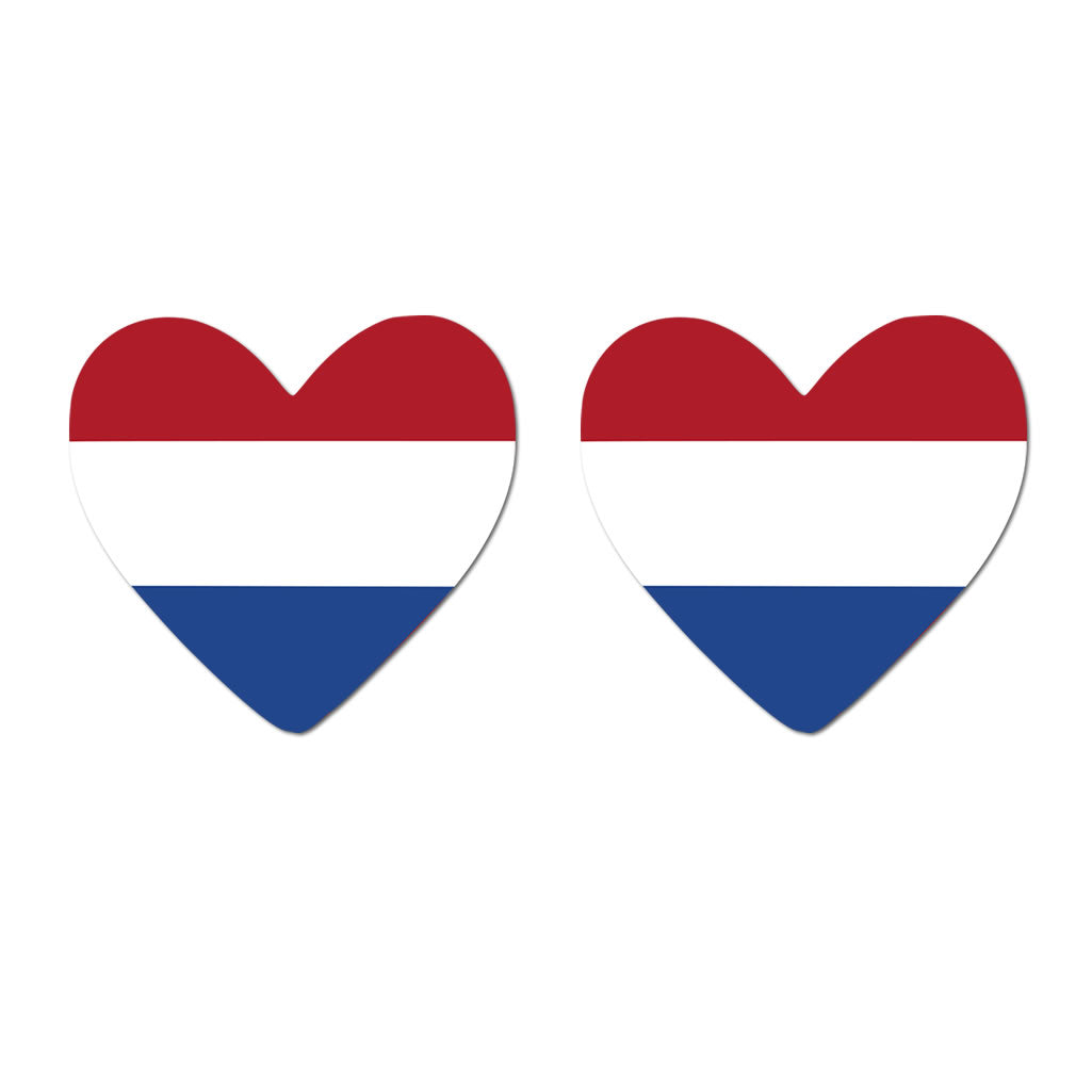 2 x  Netherlands Flag Heart Temporary Tattoo Brazilian Team support Holland