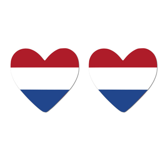 2 x  Netherlands Flag Heart Temporary Tattoo Brazilian Team support Holland