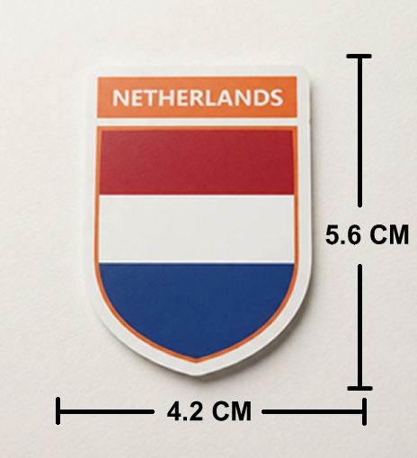 2 PACK Netherlands Flag crest waterproof Gloss vinyl sticker Dutch Team