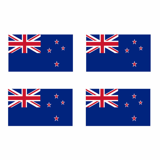 Set of 4 New Zealand Flag Iron on Screen Print Transfers for Fabrics KIWI