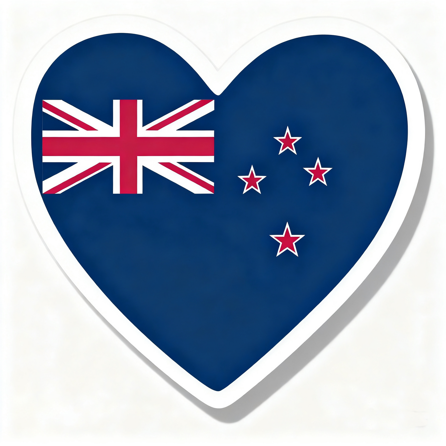 4 PACK New Zealand Flag heart waterproof Matte vinyl sticker paper kiwi team