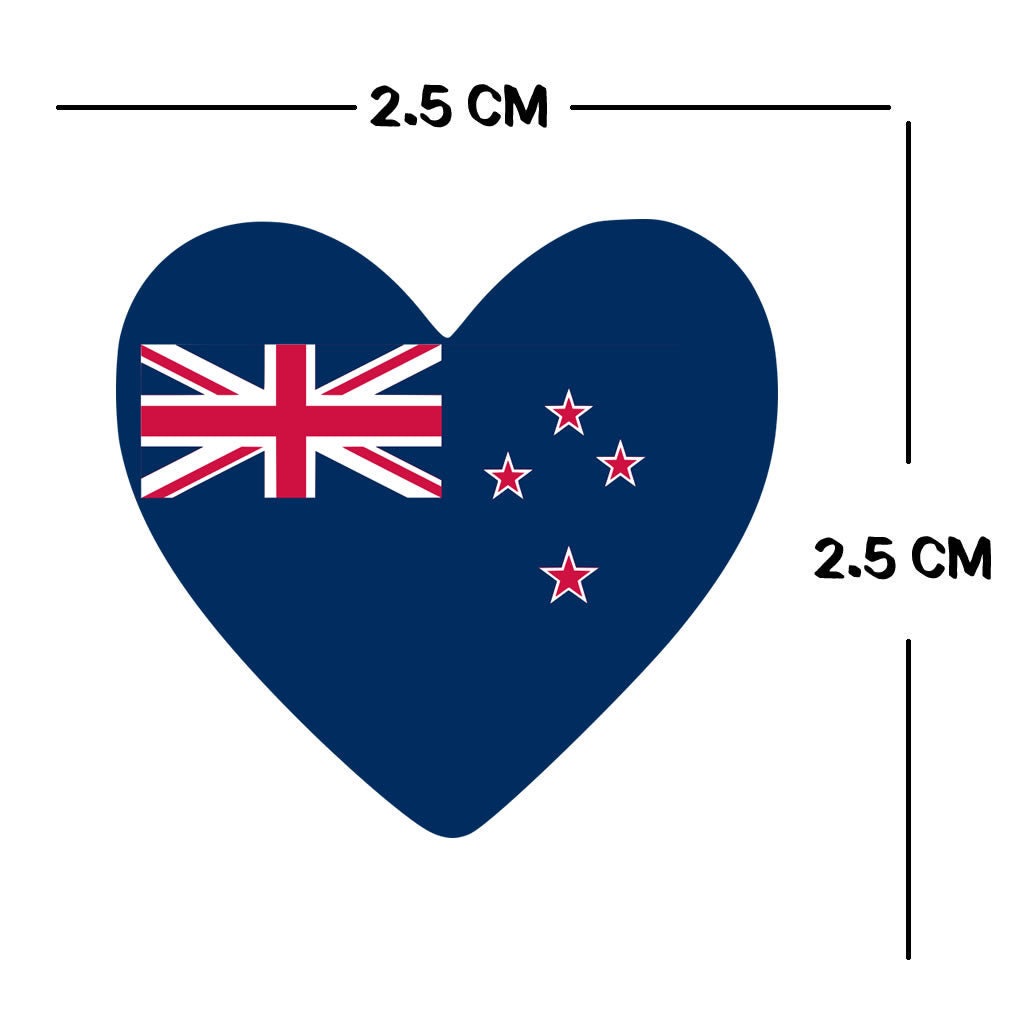 4 X NEW ZEALAND flag Heart Iron on transfer