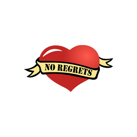 No Regrets Temporary Tattoo daddy love Father's day gift Heart
