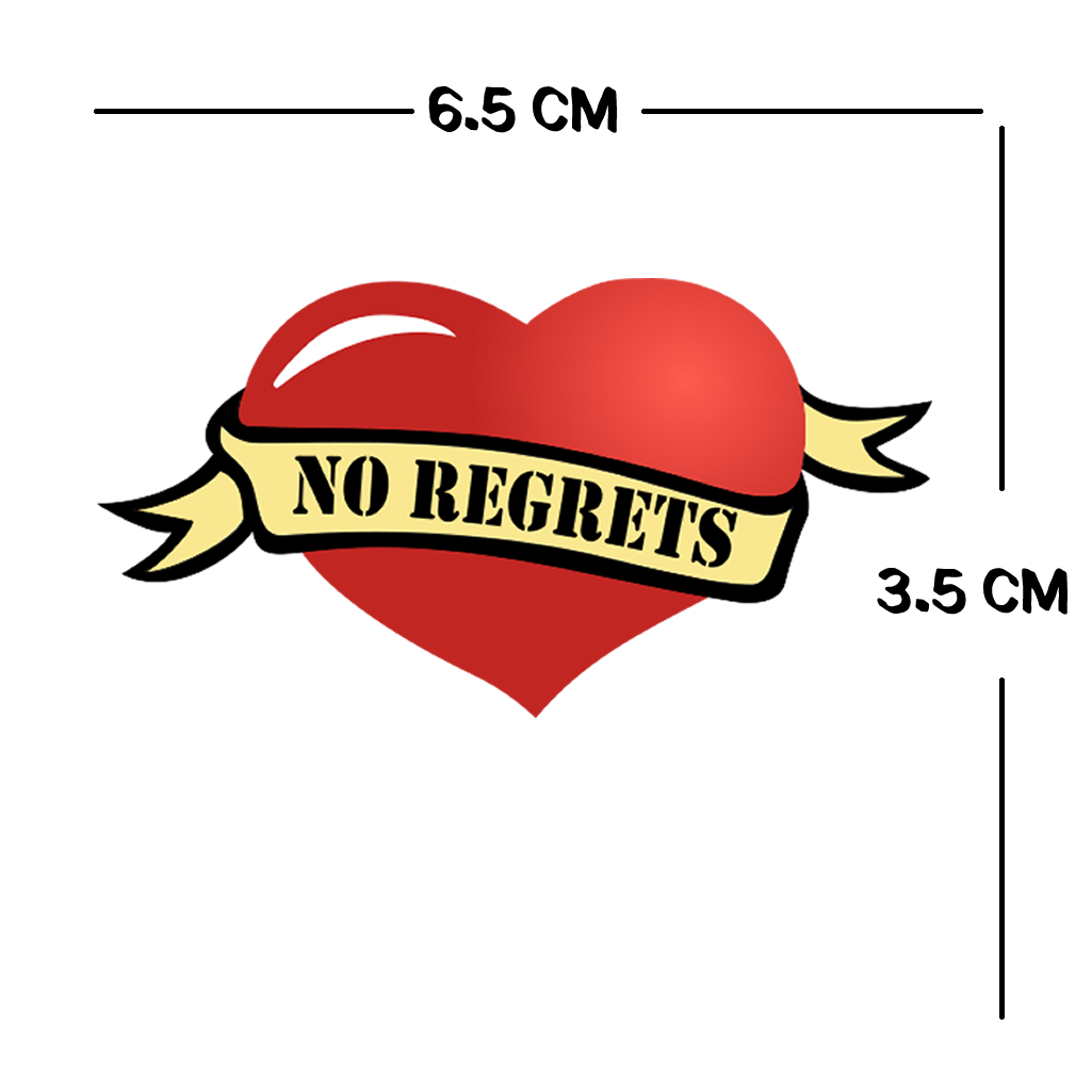 No Regrets Temporary Tattoo daddy love Father's day gift Heart
