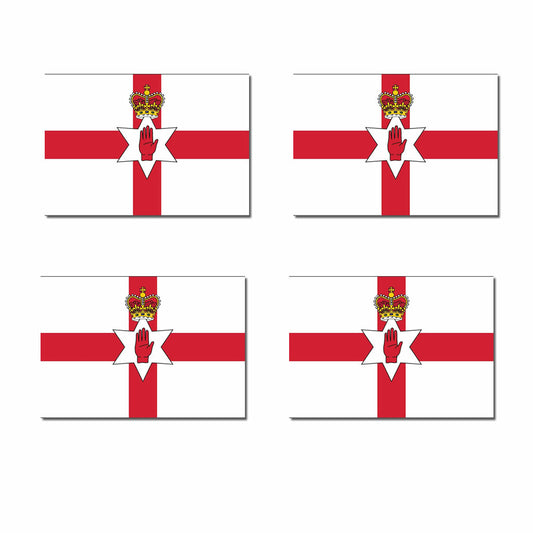 Set of 4 Northern Ireland Flag Iron on Screen Print Transfers for Fabrics northern Irish