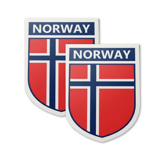 2 PACK Norway Flag crest waterproof Gloss vinyl sticker Norwegian Team