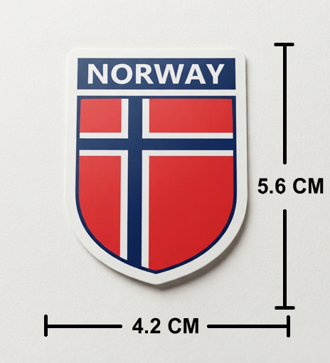 2 PACK Norway Flag crest waterproof Gloss vinyl sticker Norwegian Team