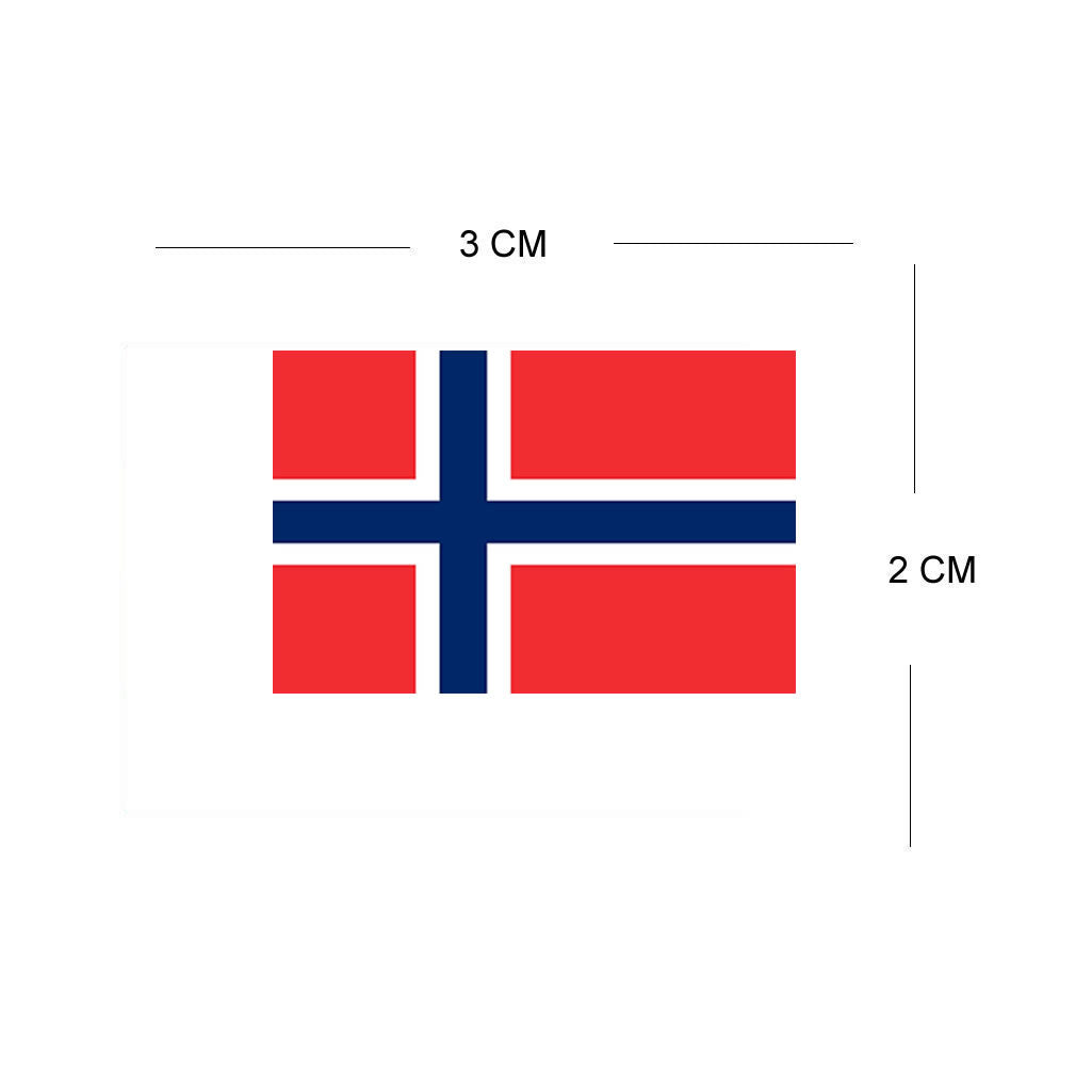 Set of 4 Norway Flag Iron on Screen Print Transfers for Fabrics Norwegian