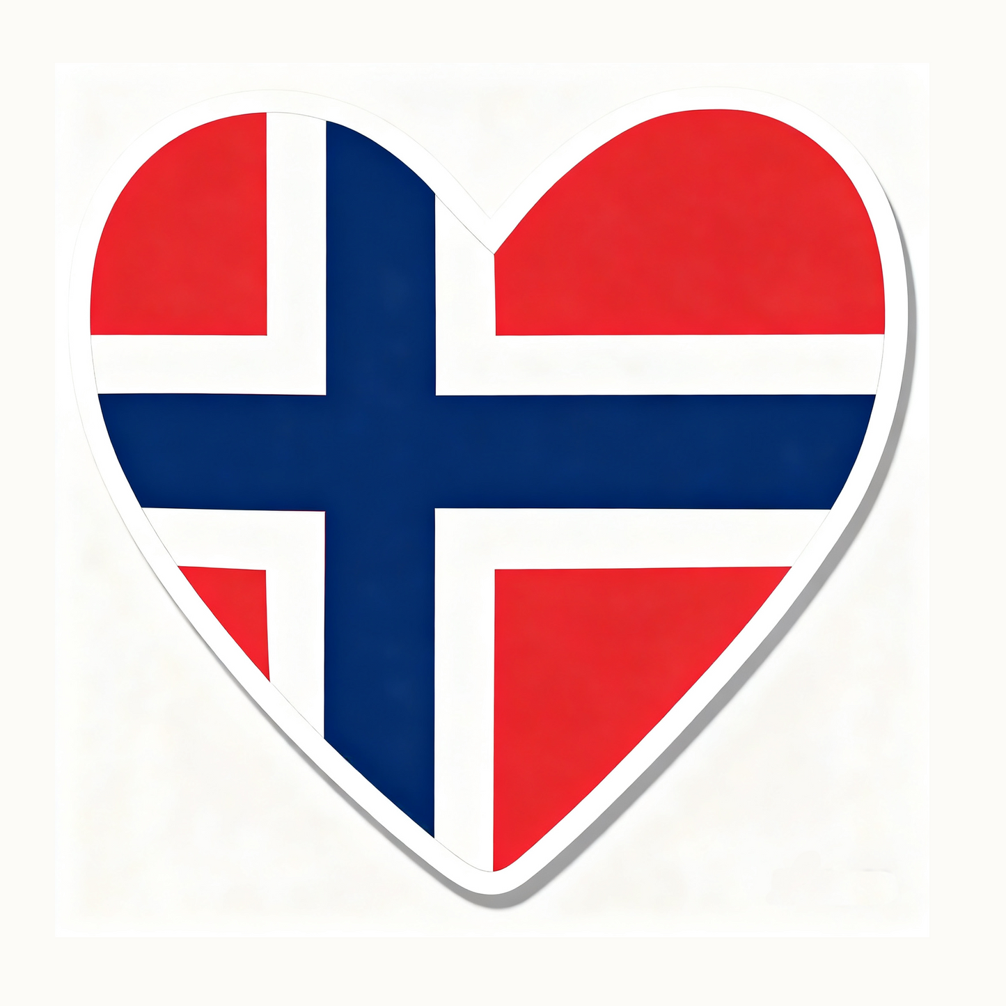 4 PACK Norway Flag heart waterproof Matte vinyl sticker paper Norwegian team