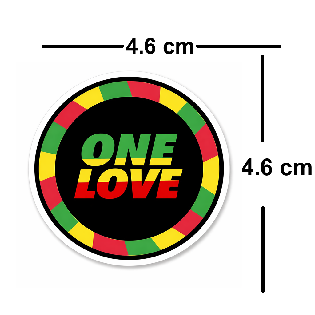4 PACK One Love waterproof Matte vinyl sticker Jamaica Rasta Flag