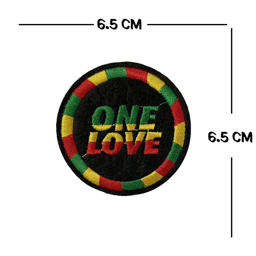 One LOVE Embroidery Patch Iron on or Sew on Jamaica RASTA peace rastafarian