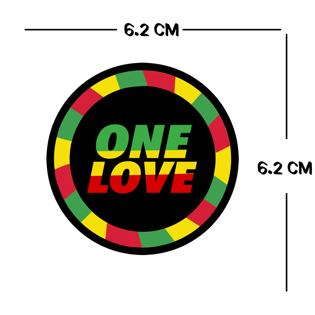 One Love Iron on Transfer for fabric Rasta flag colours Jamaica peace