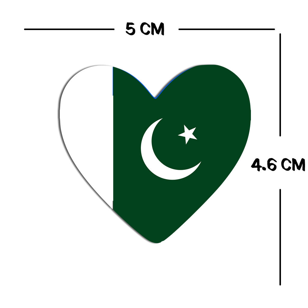 2 × Pakistan Flag Heart Temporary Tattoos – Pakistani Team Support Face Body art